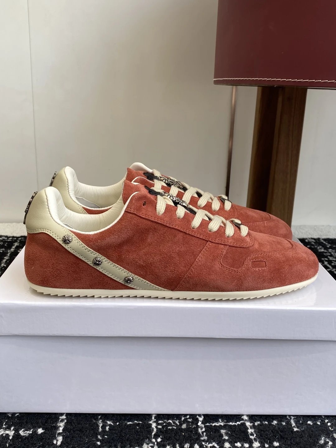 Vintage Suede Trainer Rust Ivory - Gallery Image 1 - Detailed View