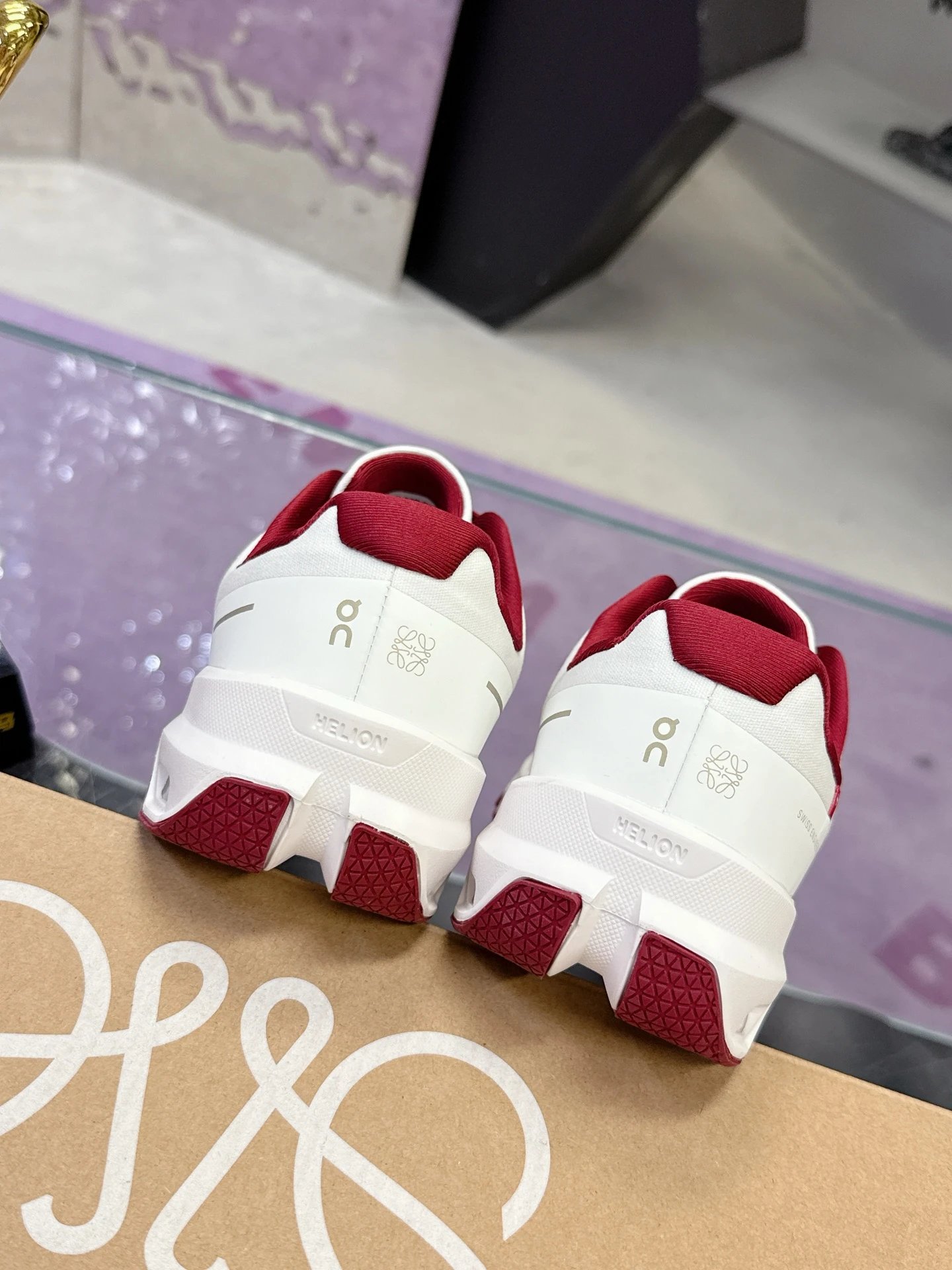 Loewe x On Running 3.0 Cloudtilt Sneakers White Red - Gallery Image 9 - Detailed View