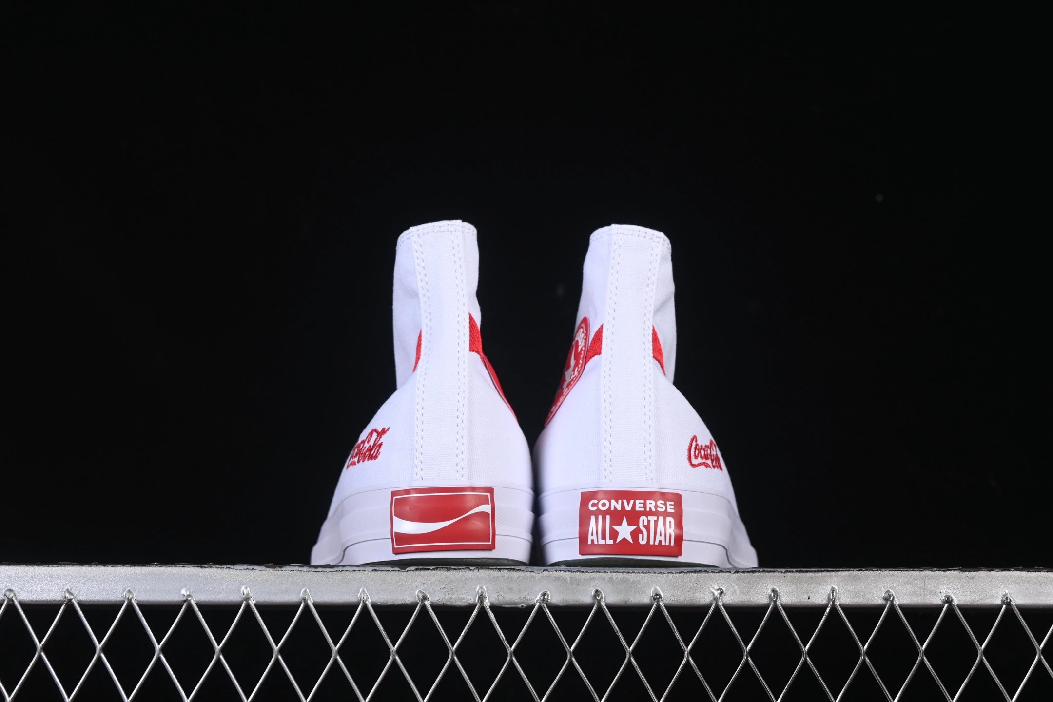 Retro High Top Canvas Sneakers Scarlet White - Gallery Image 6 - Detailed View