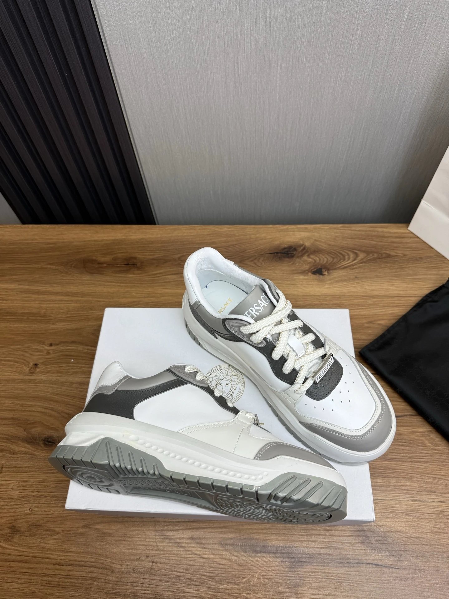 Luxury Leather Sneaker Grey - Gallery Image 6 - Detailed View