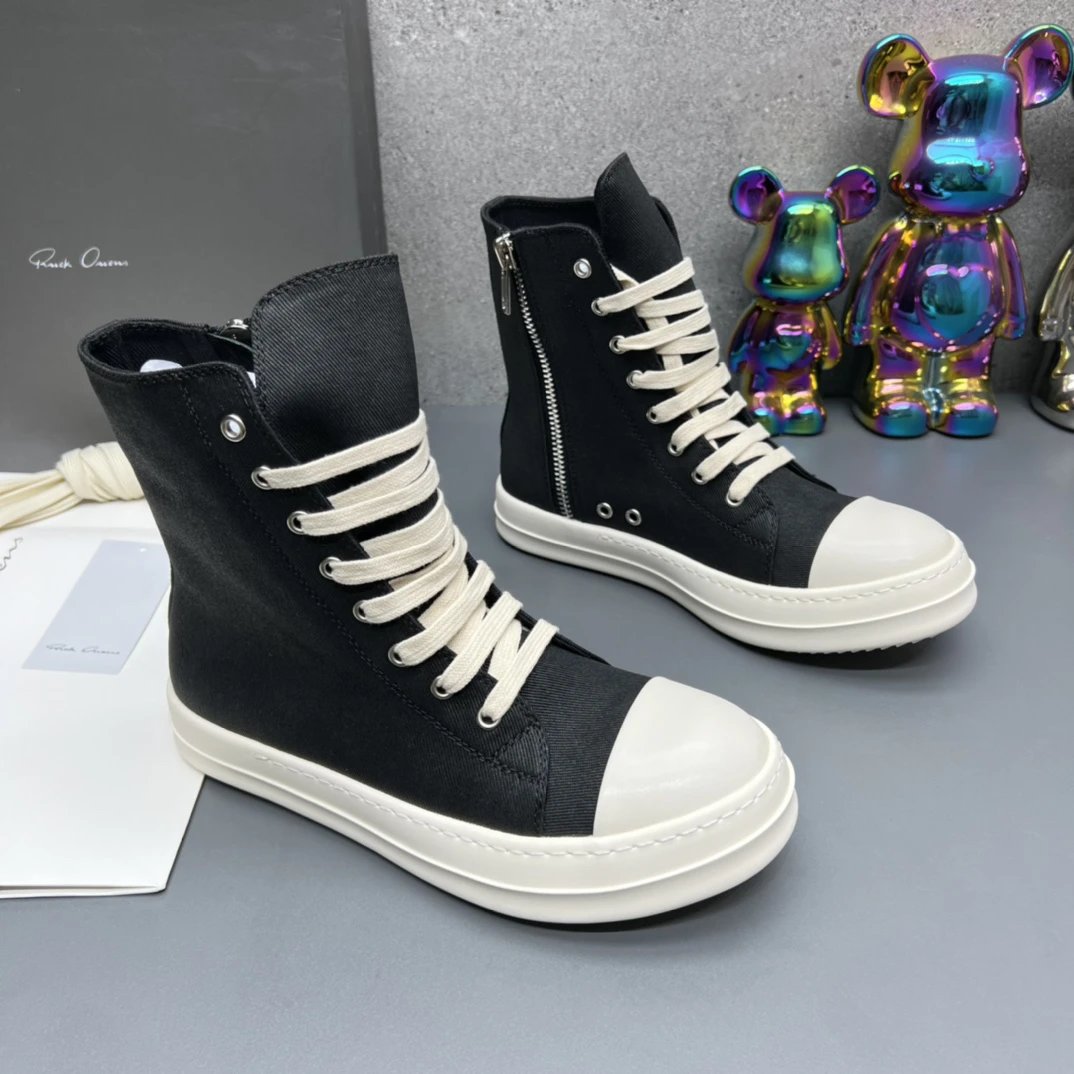 Rick Owens High-top Casual Sneakers Black - Gallery Image 3 - Detailed View