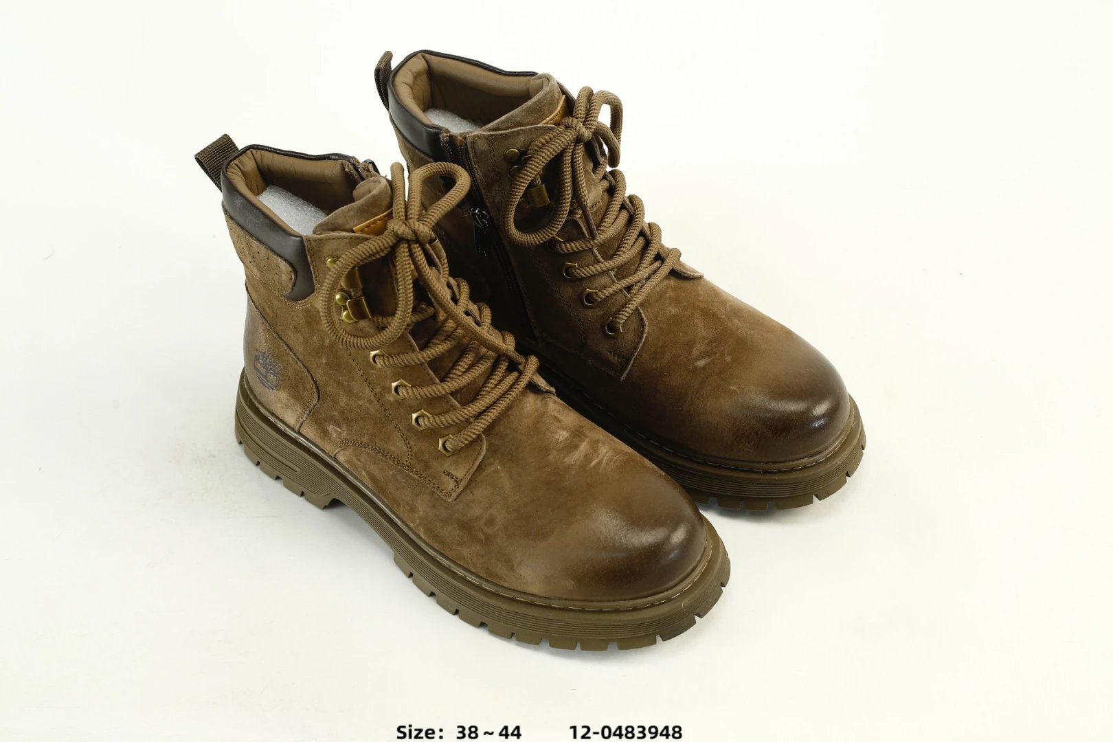 Premium Leather Outdoor Boots Rustic Brown - Gallery Image 9 - Detailed View