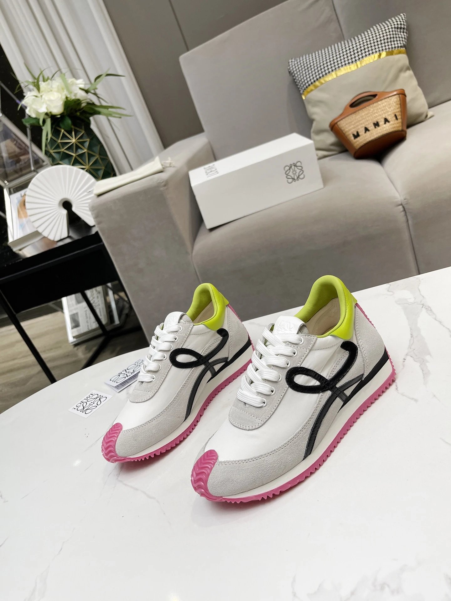 Loewe Hidden Heel Sneakers Grey Black - Gallery Image 4 - Detailed View