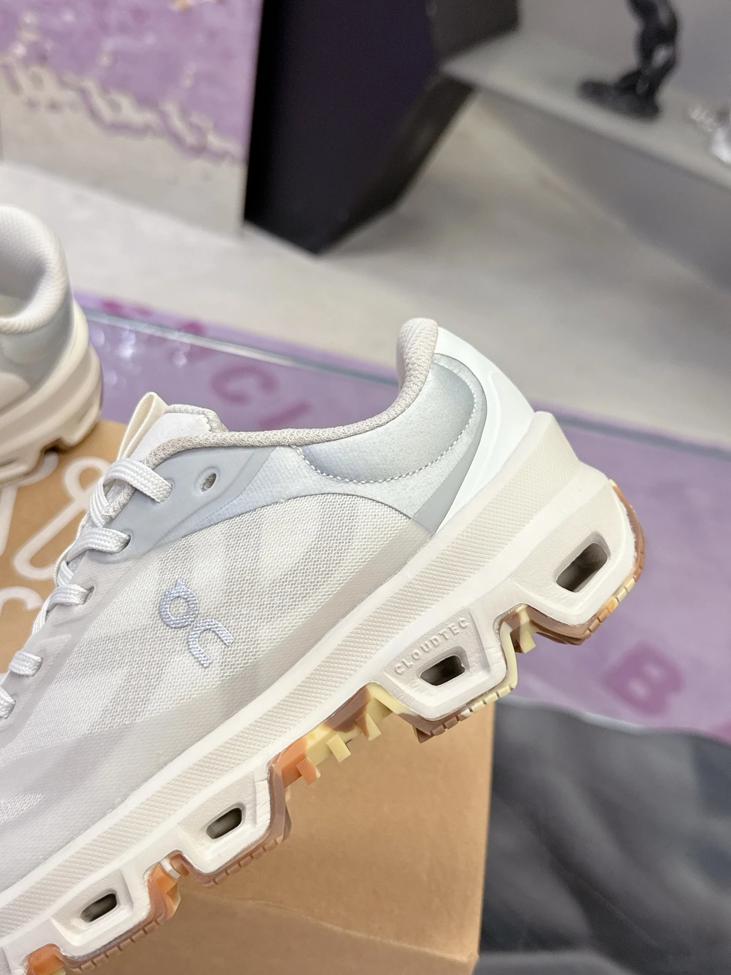 Loewe x On Running 3.0 Cloudtilt White Gray Sneakers  - Gallery Image 8 - Detailed View