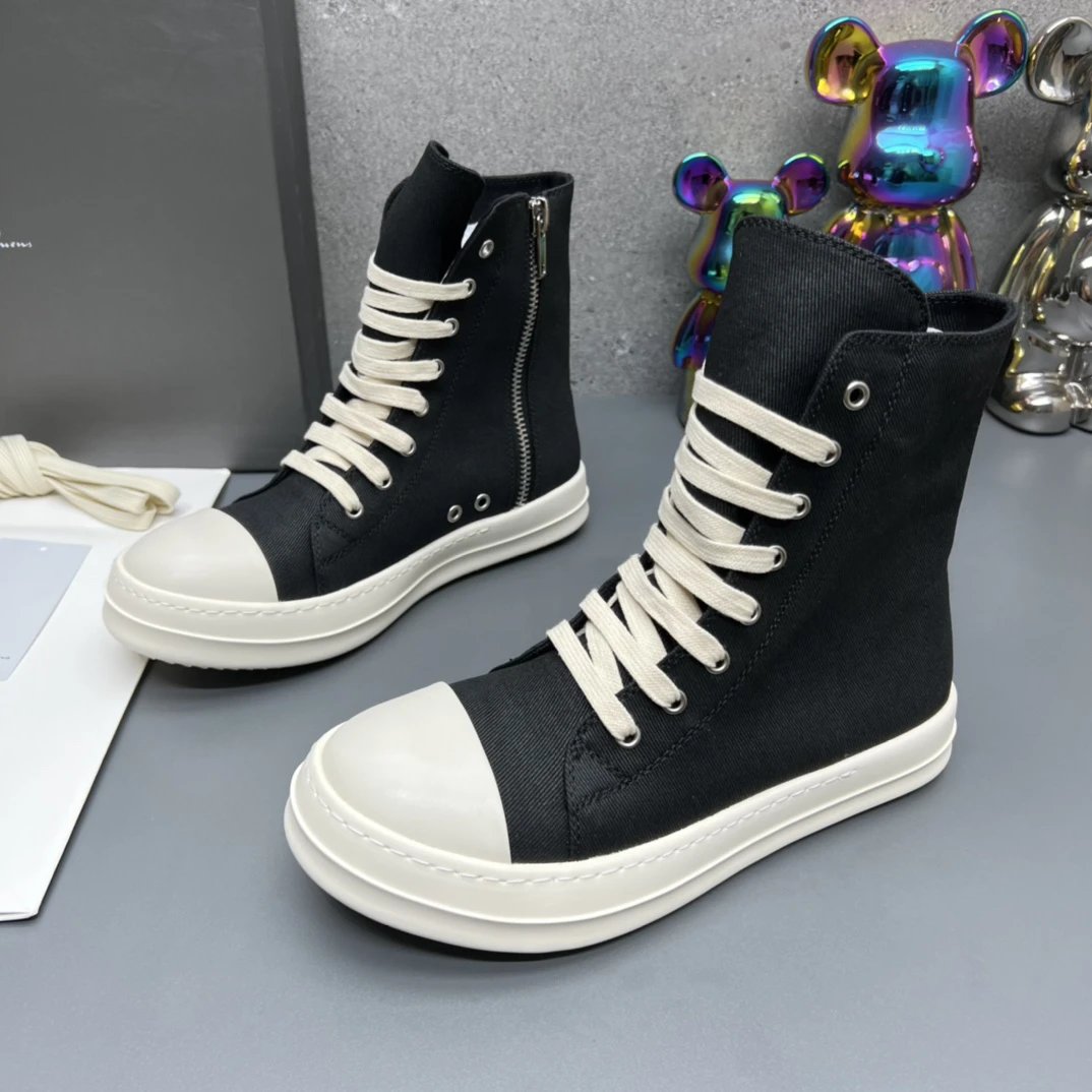 Rick Owens High-top Casual Sneakers Black - Gallery Image 2 - Detailed View