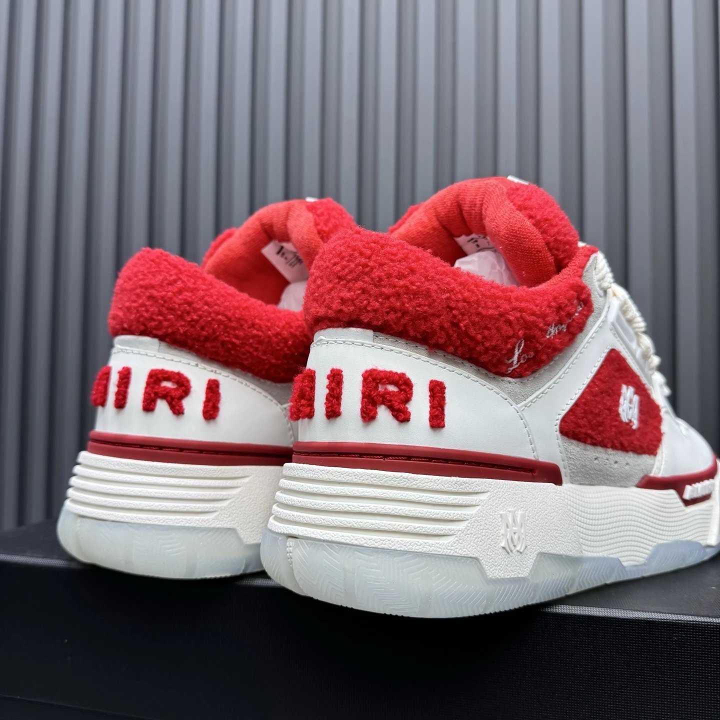 Low Top Leather Sneakers Retro Style Crimson Red - Gallery Image 6 - Detailed View