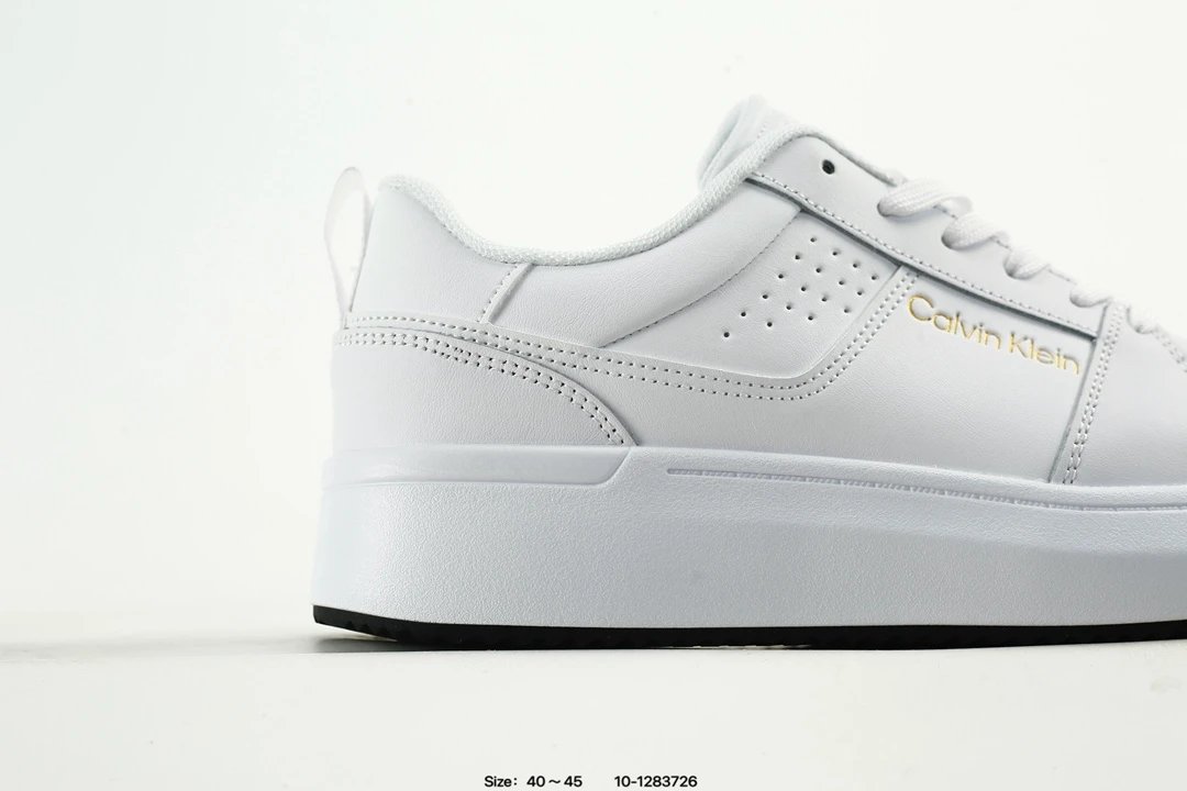 Low Top Leather Sneakers Thick Sole Casual Men’s Shoes Ivory - Gallery Image 2 - Detailed View