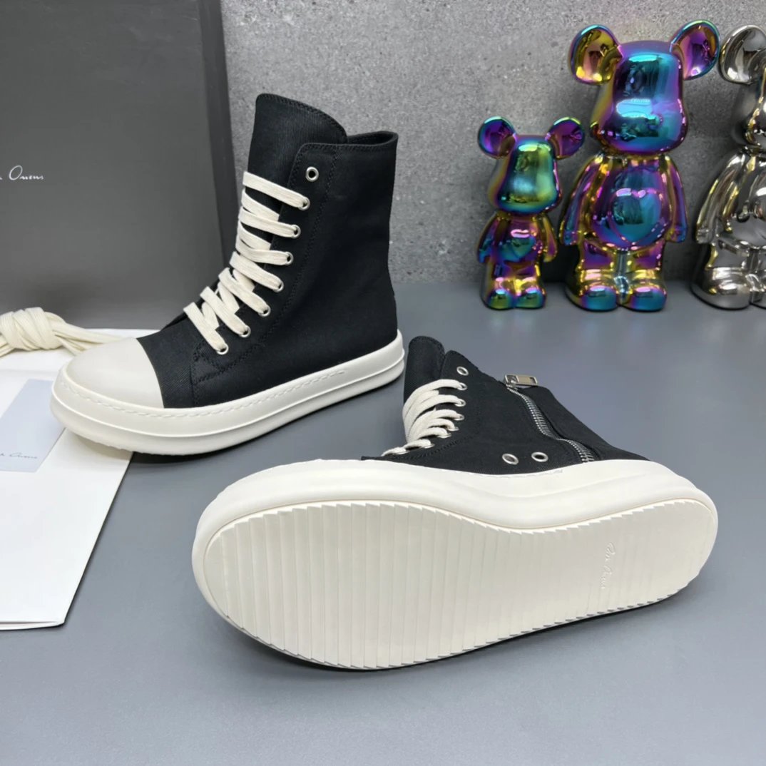 Rick Owens High-top Casual Sneakers Black - Gallery Image 9 - Detailed View
