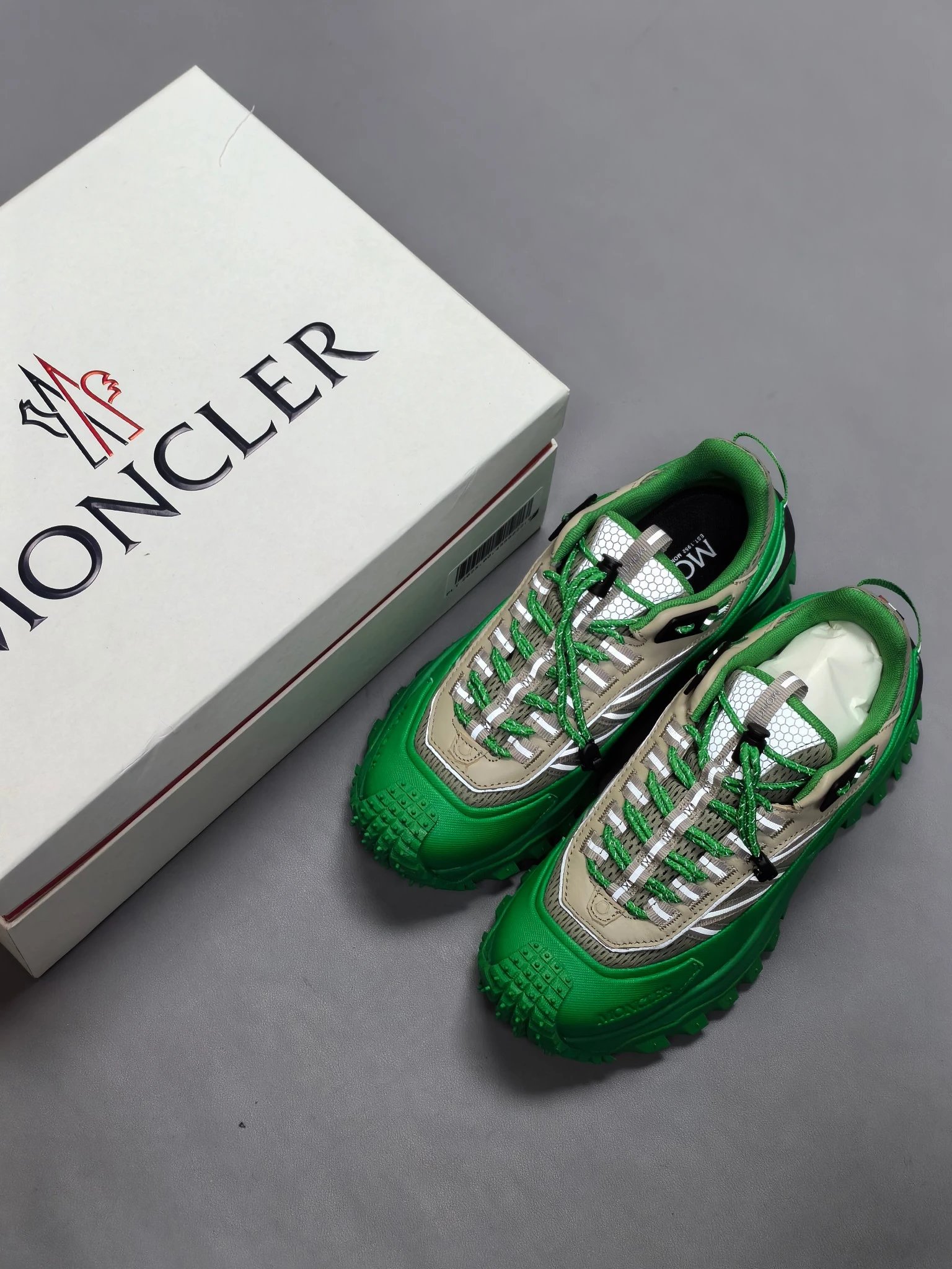 Moncler Trailgrip GTX Rubber Sneakers Green - Gallery Image 9 - Detailed View