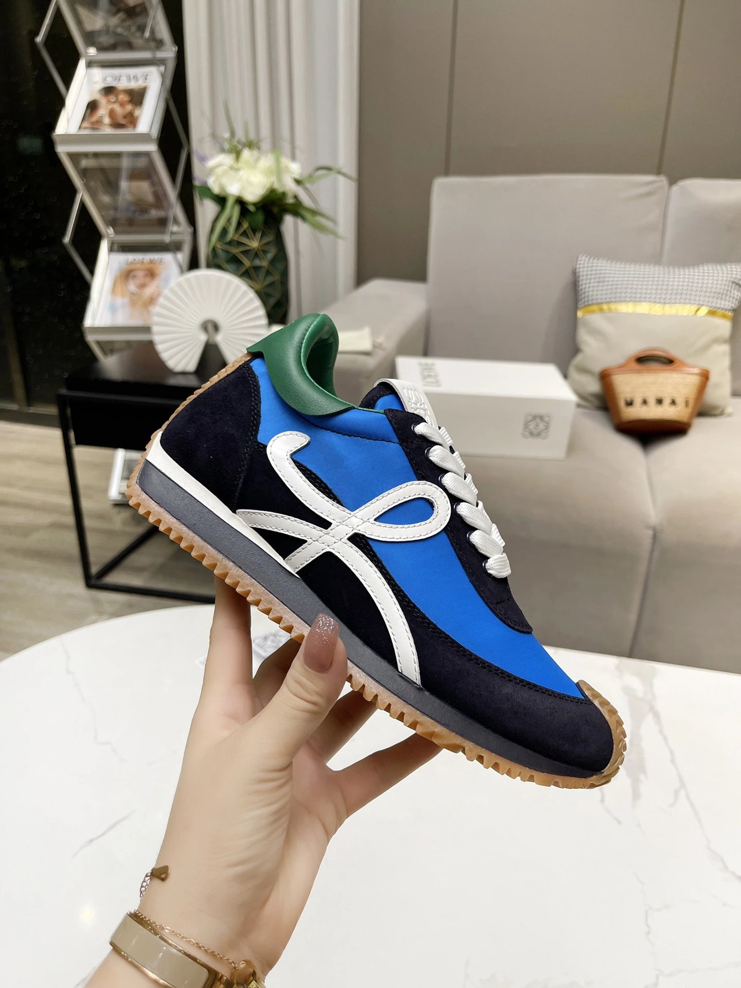 Loewe Hidden Heel Sneakers Blue White - High Quality Product Image - Cnfans
