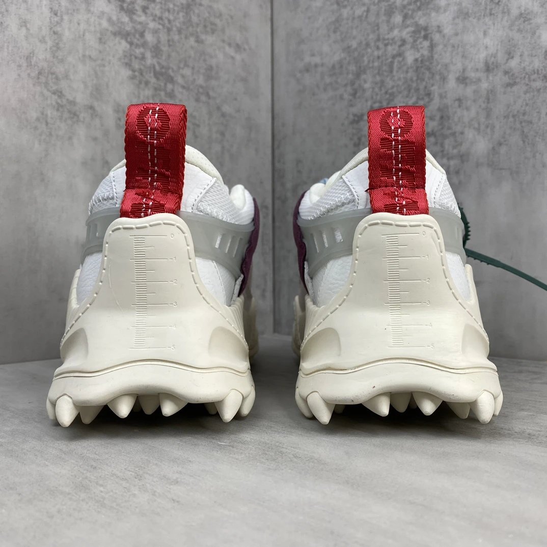 Chunky Hiking Sneakers Leather Oxford Mesh White Sapphire - Gallery Image 5 - Detailed View