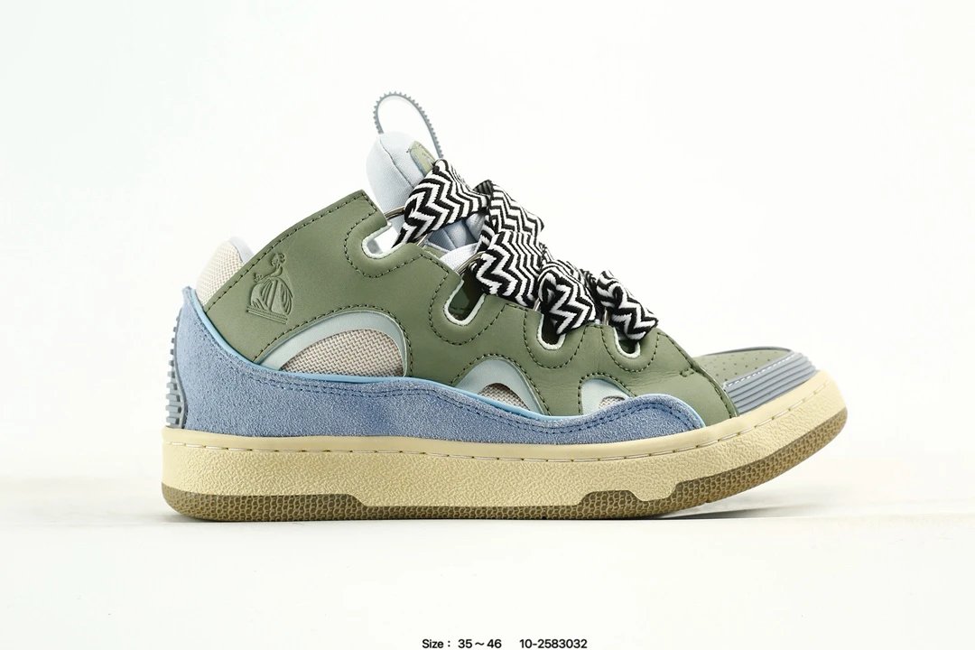 Lanvin Curb Leather Sneakers Multicolor - Gallery Image 2 - Detailed View