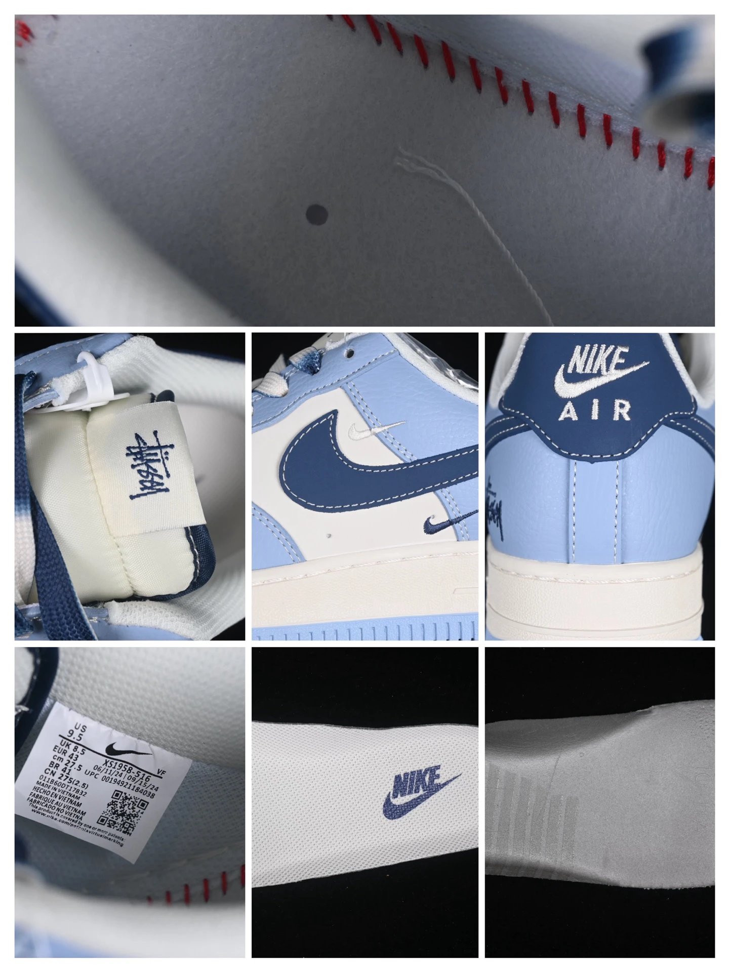 Leather Low-Top Sneakers Sky Blue - Gallery Image 9 - Detailed View