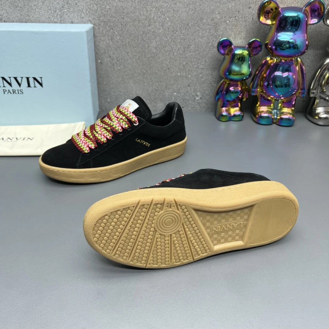 Lanvin Suede Sneakers Black - Gallery Image 8 - Detailed View