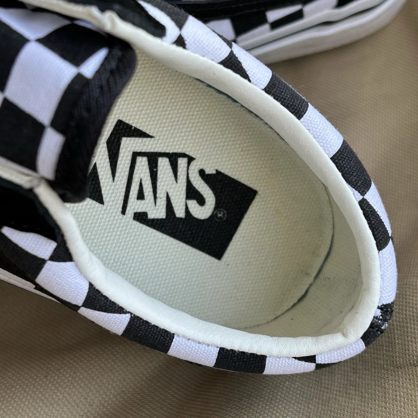 Old Skool Low Top Skate Shoes Ebony Ivory Checkered - Gallery Image 4 - Detailed View