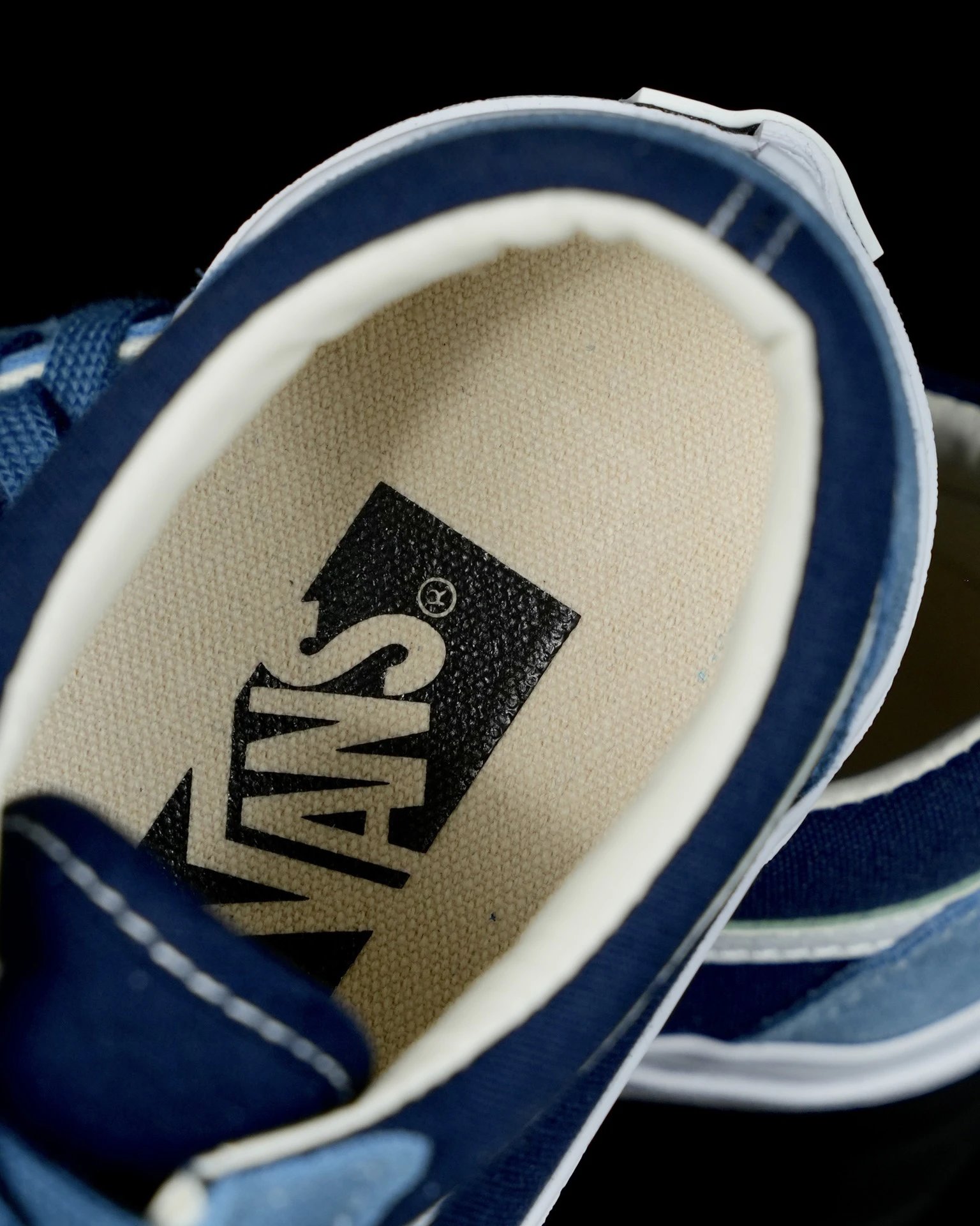 Suede Canvas Skate Sneakers Navy Blue - Gallery Image 6 - Detailed View