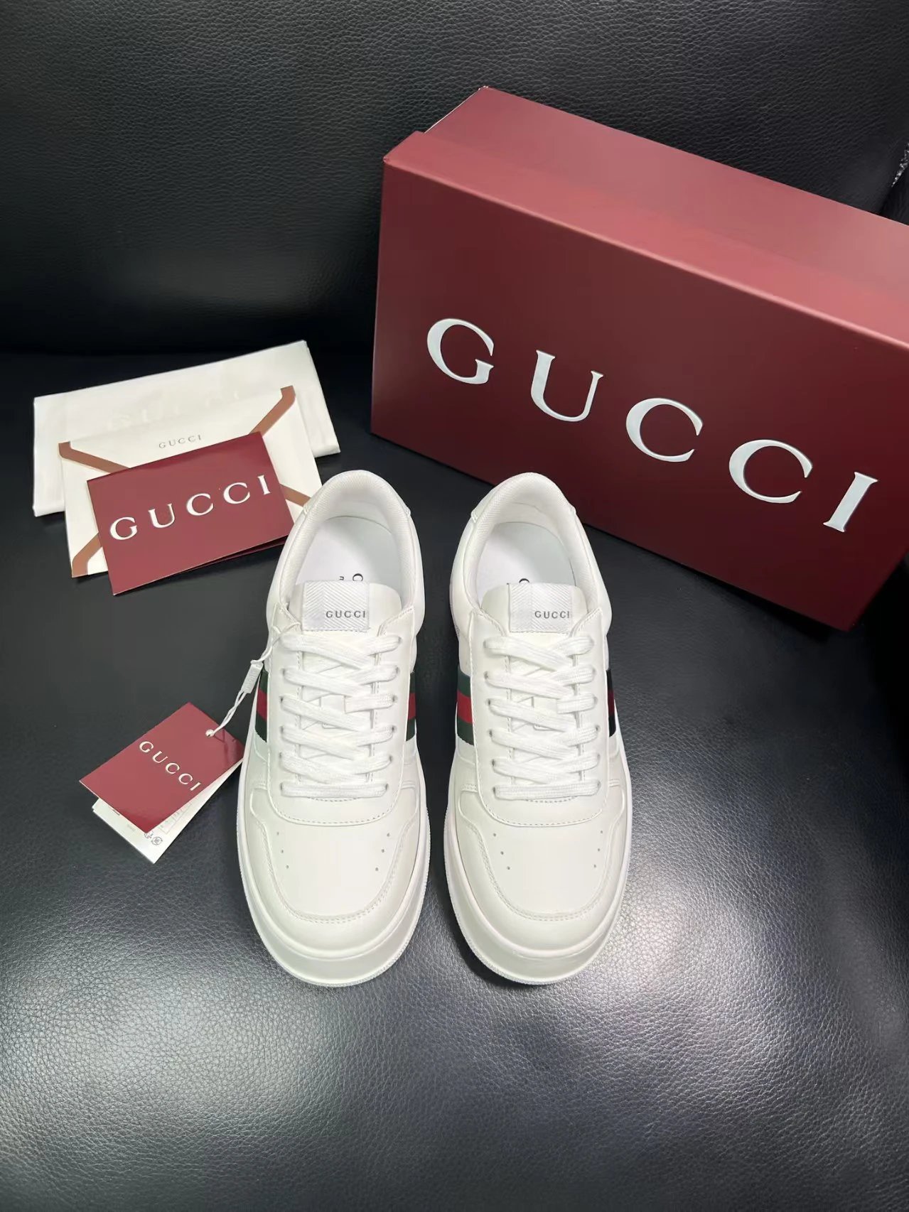 Gucci Men's Platform Sneakers Stylish White - Gallery Image 2 - Detailed View