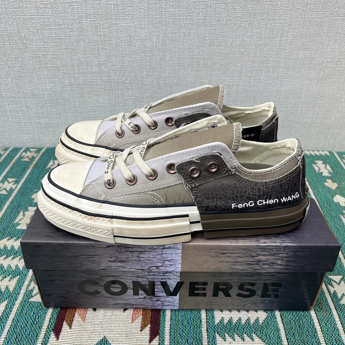 Deconstructed Canvas Low Top Sneakers Gradient Umber - Related Product - Cnfans