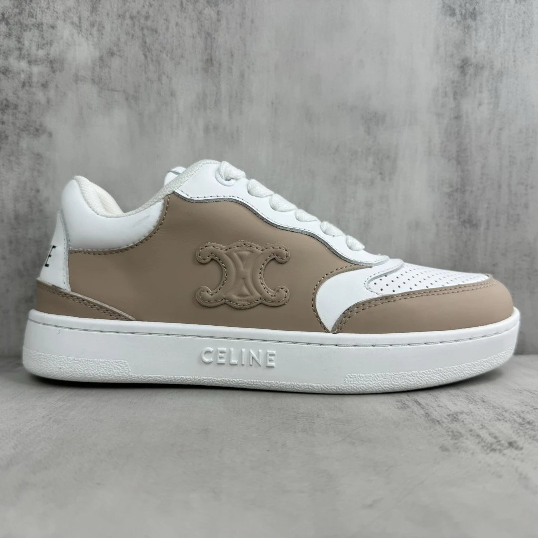 Retro Leather Runner Sneakers White Latte Beige - Gallery Image 6 - Detailed View