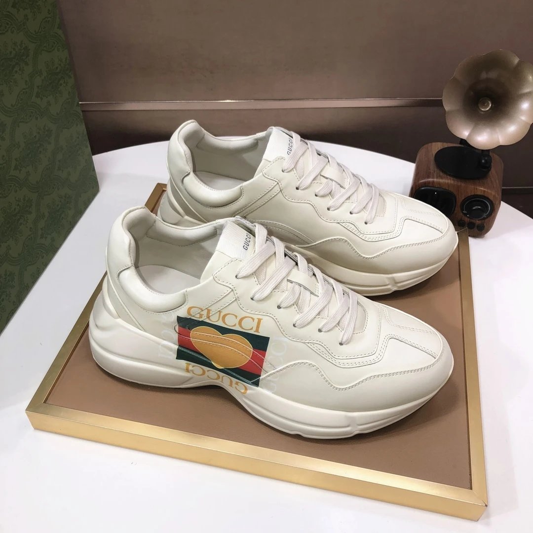  GUCCI Rhyton Clunky Sneakers White Orange