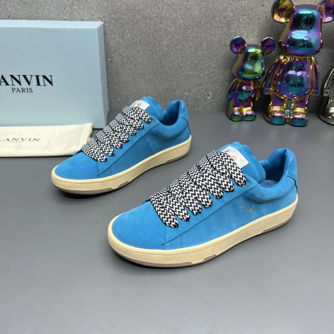 Lanvin Suede Sneakers Blue - Gallery Image 2 - Detailed View