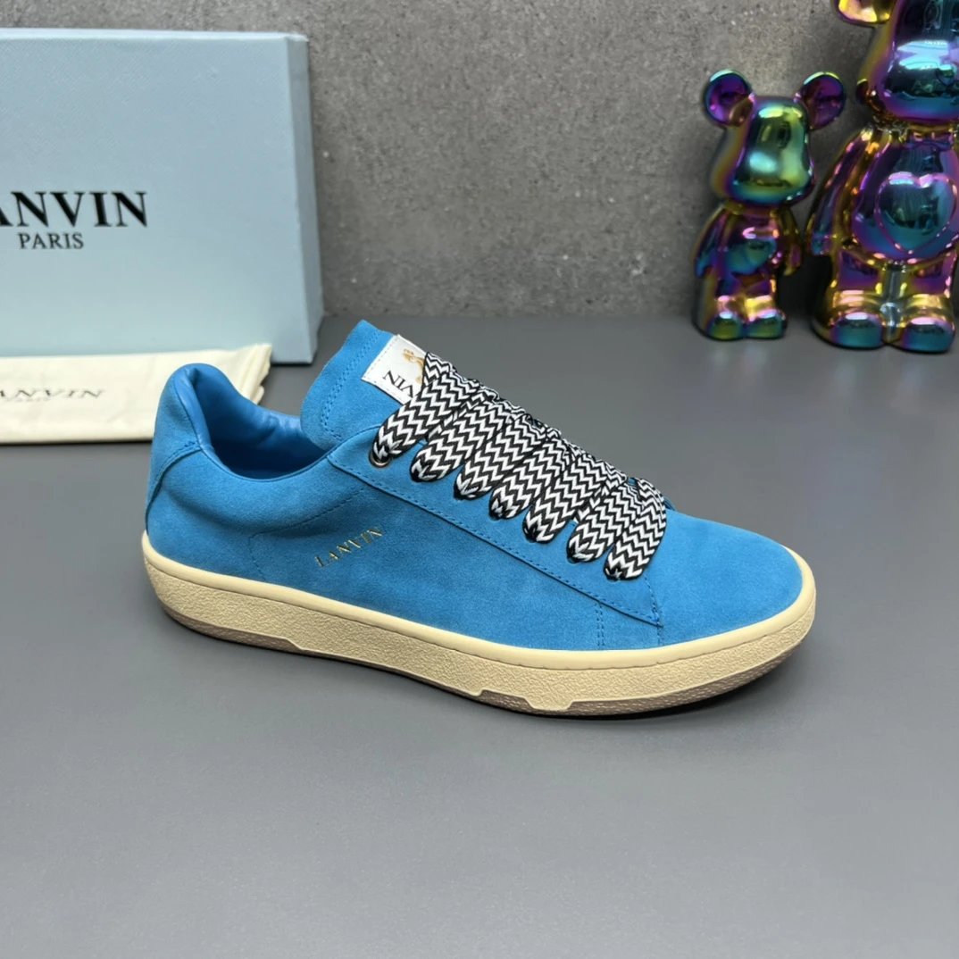 Lanvin Suede Sneakers Blue - Gallery Image 1 - Detailed View