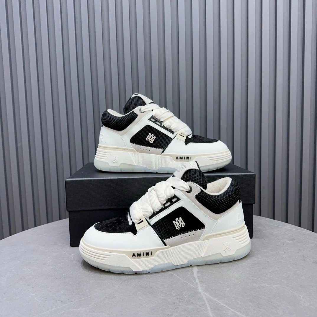 Unisex Leather Mesh Low Top Skate Shoes Ivory Black - Gallery Image 9 - Detailed View