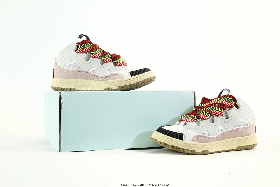Lanvin Curb Leather Sneakers Multicolor - Gallery Image 8 - Detailed View
