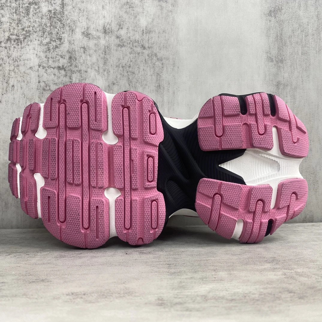 Chunky Retro Cargo Sneakers Mesh Leather Pink Silver - Gallery Image 8 - Detailed View