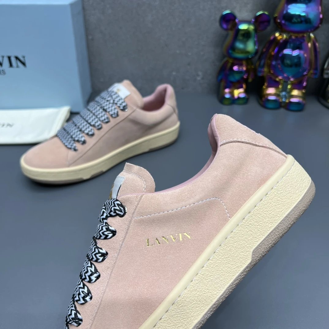 Lanvin Suede Sneakers Pink - Gallery Image 5 - Detailed View