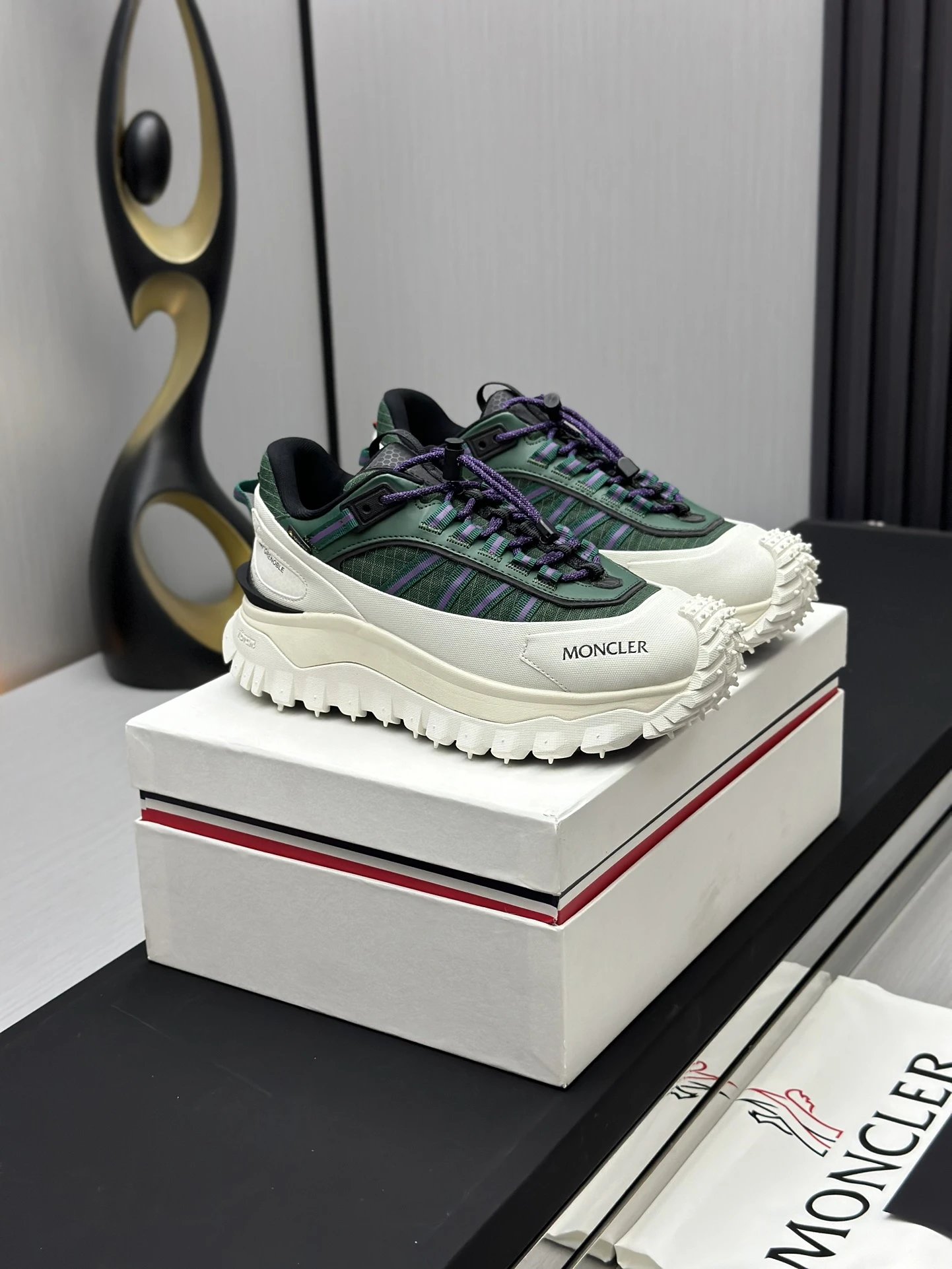 Moncler Trailgrip GTX Sneakers Green - Gallery Image 3 - Detailed View
