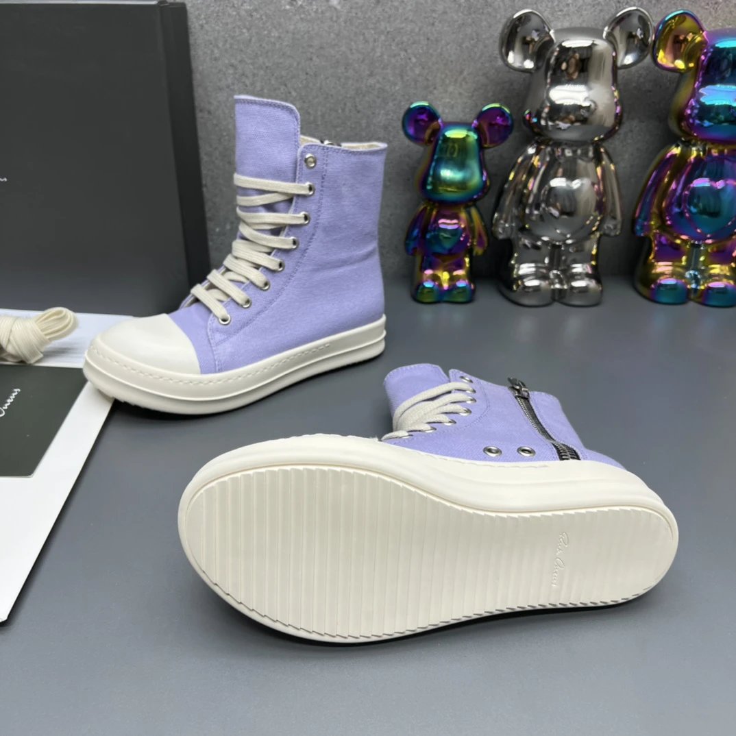 Rick Owens High-top Casual Sneakers Purple - Gallery Image 9 - Detailed View