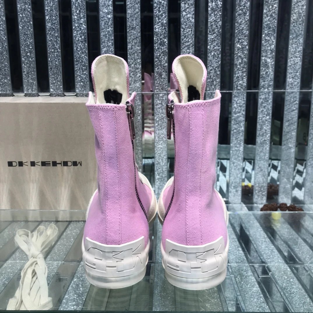 Rick Owens Casual High-top Sneakers Pink - Gallery Image 7 - Detailed View