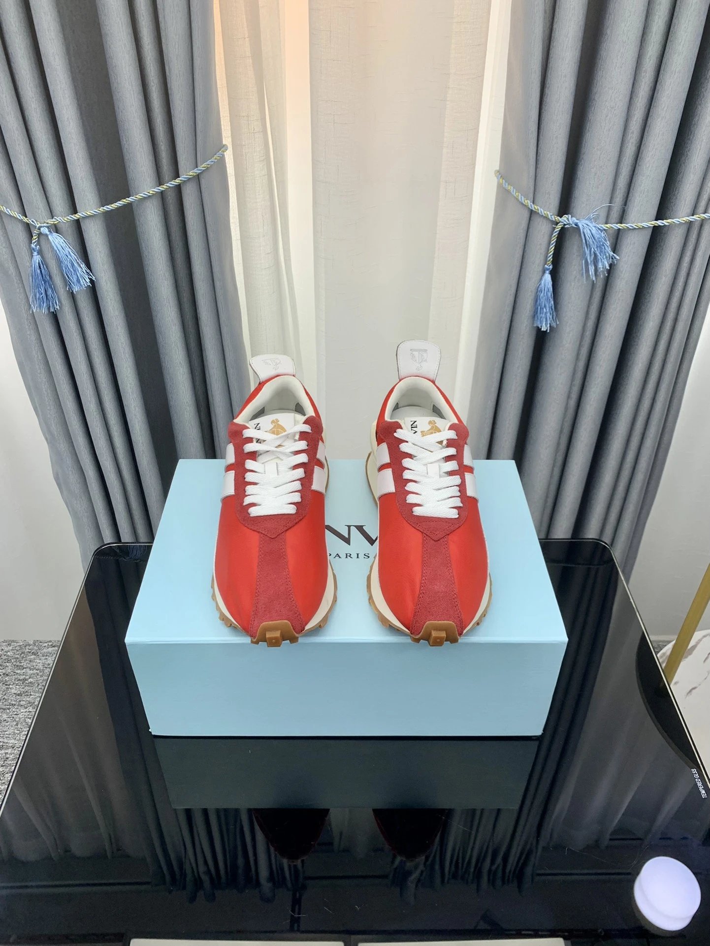 Lanvin Retro Sneakers Red White - Gallery Image 4 - Detailed View