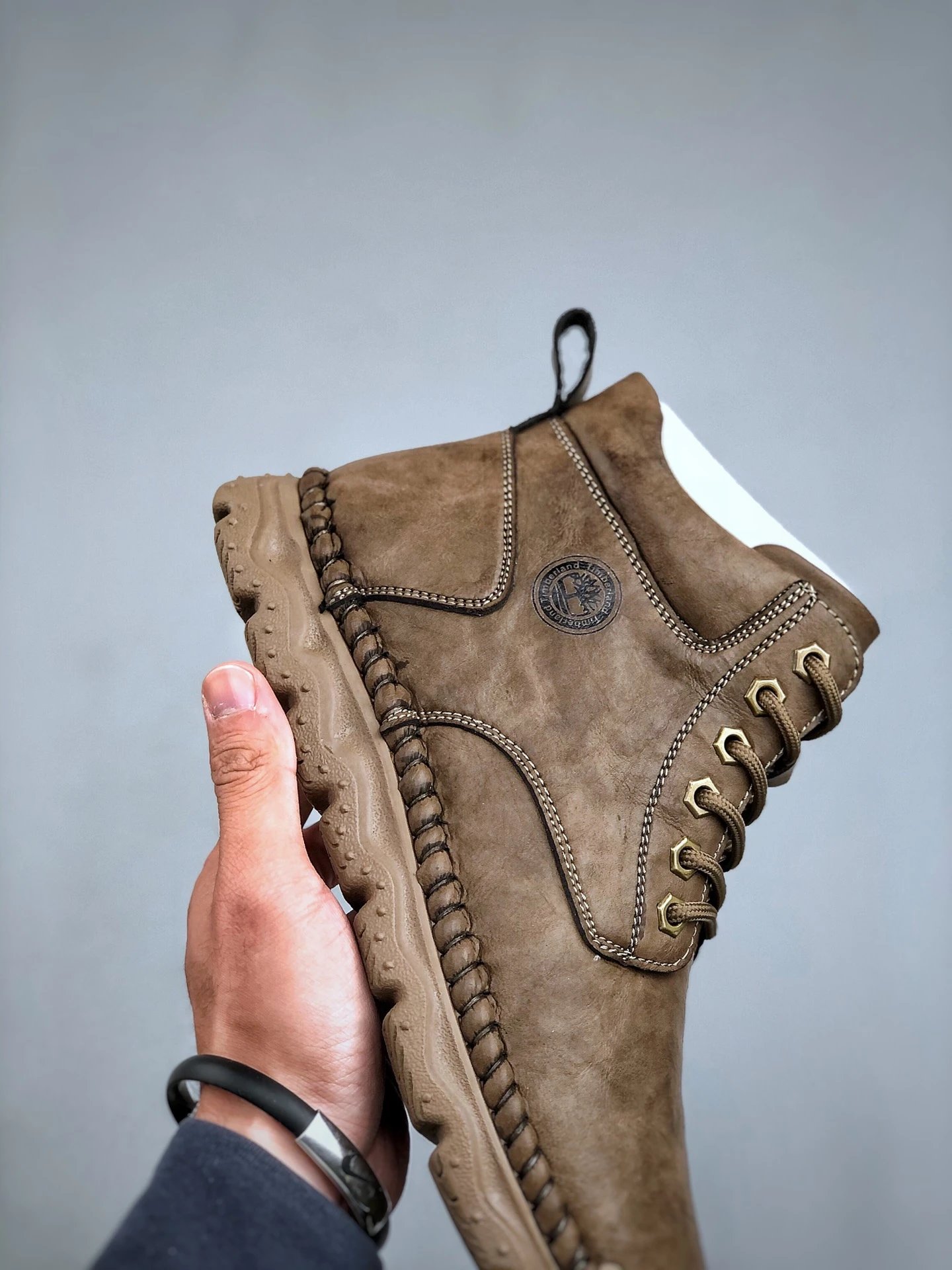 Premium Leather Waterproof Boots Ochre Brown - Gallery Image 6 - Detailed View