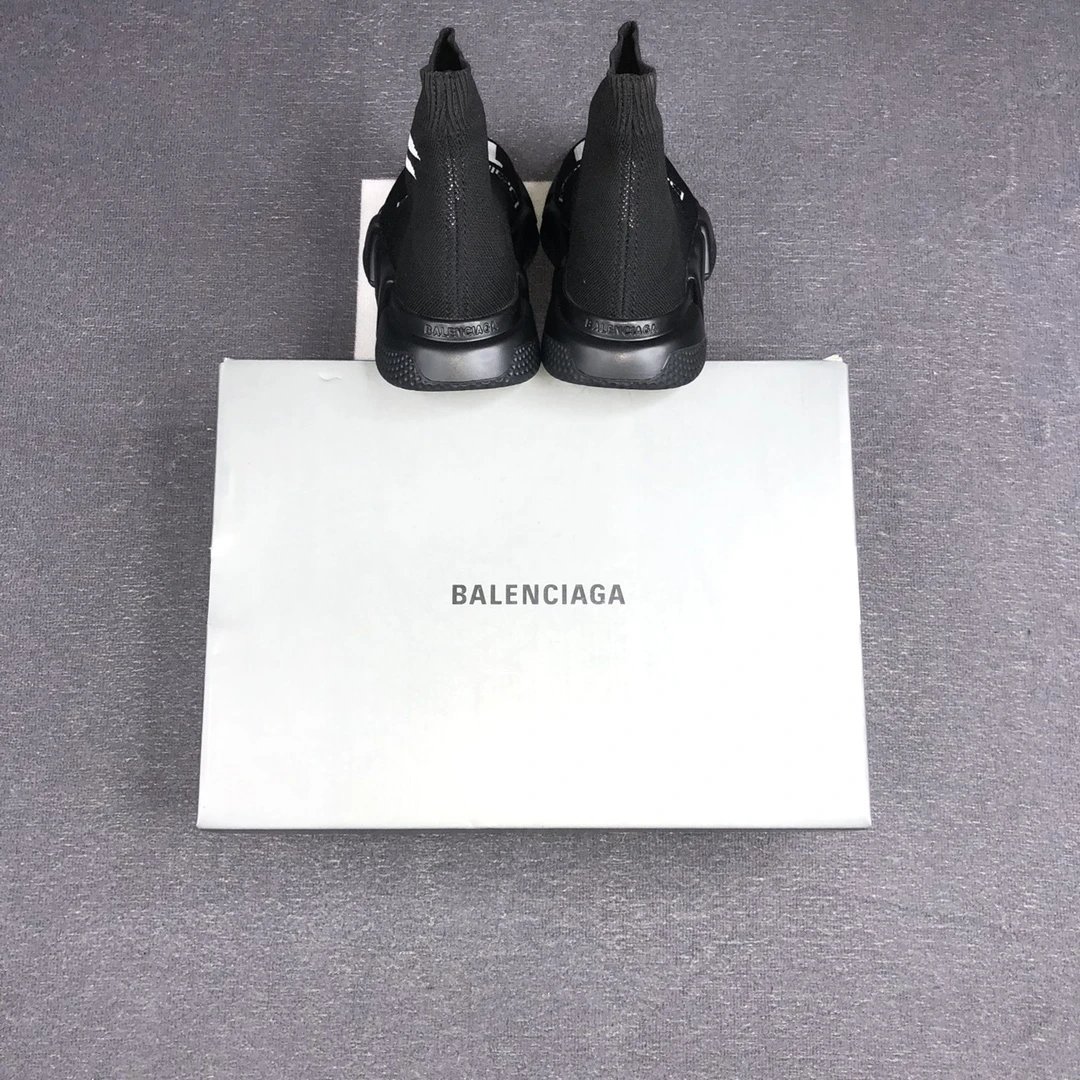 Unisex Speed Sock Sneakers Breathable Knit Black - Gallery Image 9 - Detailed View