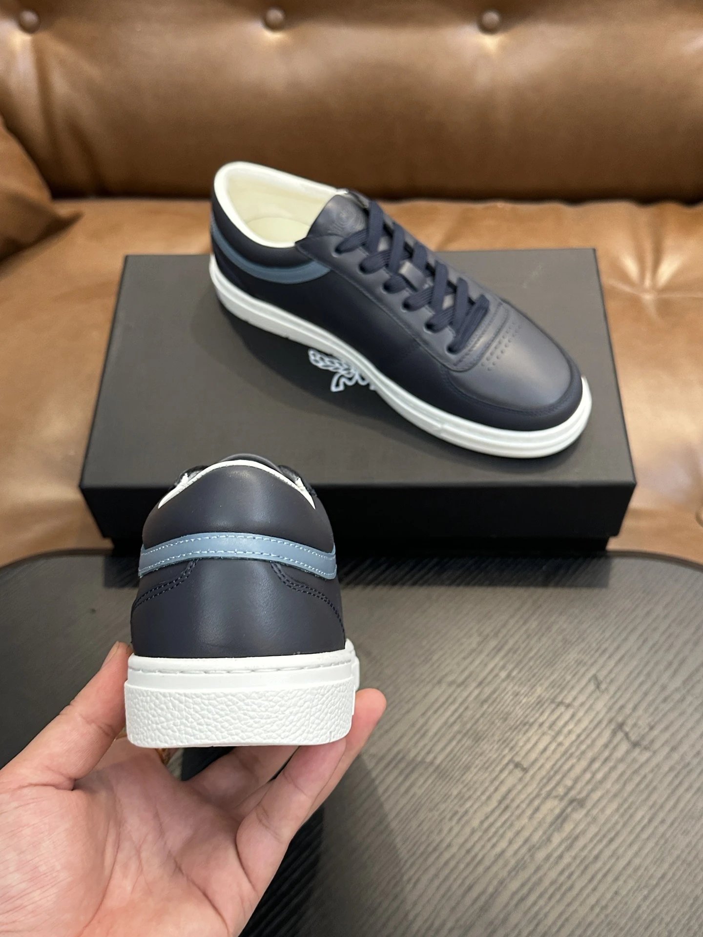 MCM Skystream Cubic Monogram Jacquard Sneaker Black - Gallery Image 8 - Detailed View