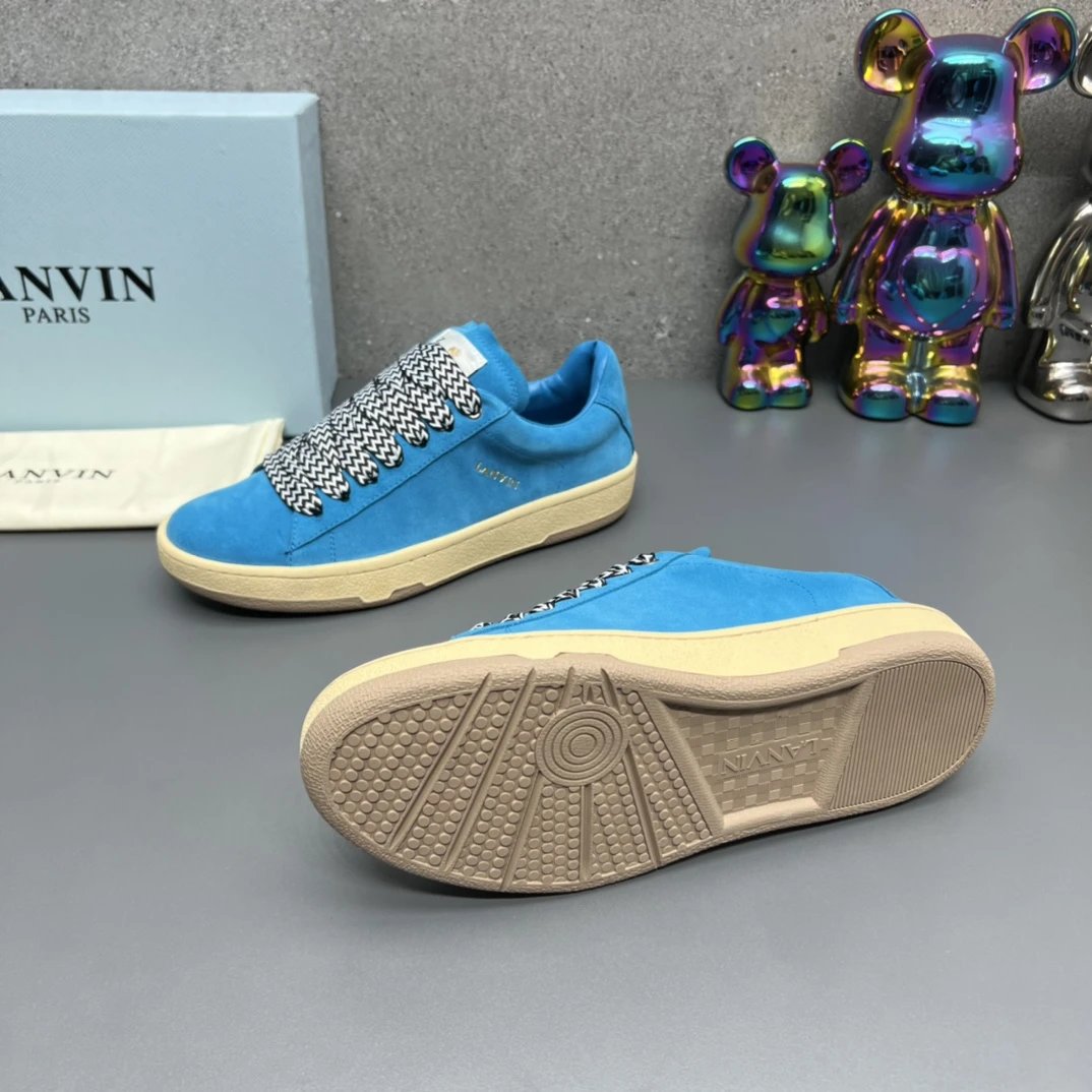Lanvin Suede Sneakers Blue - Gallery Image 8 - Detailed View