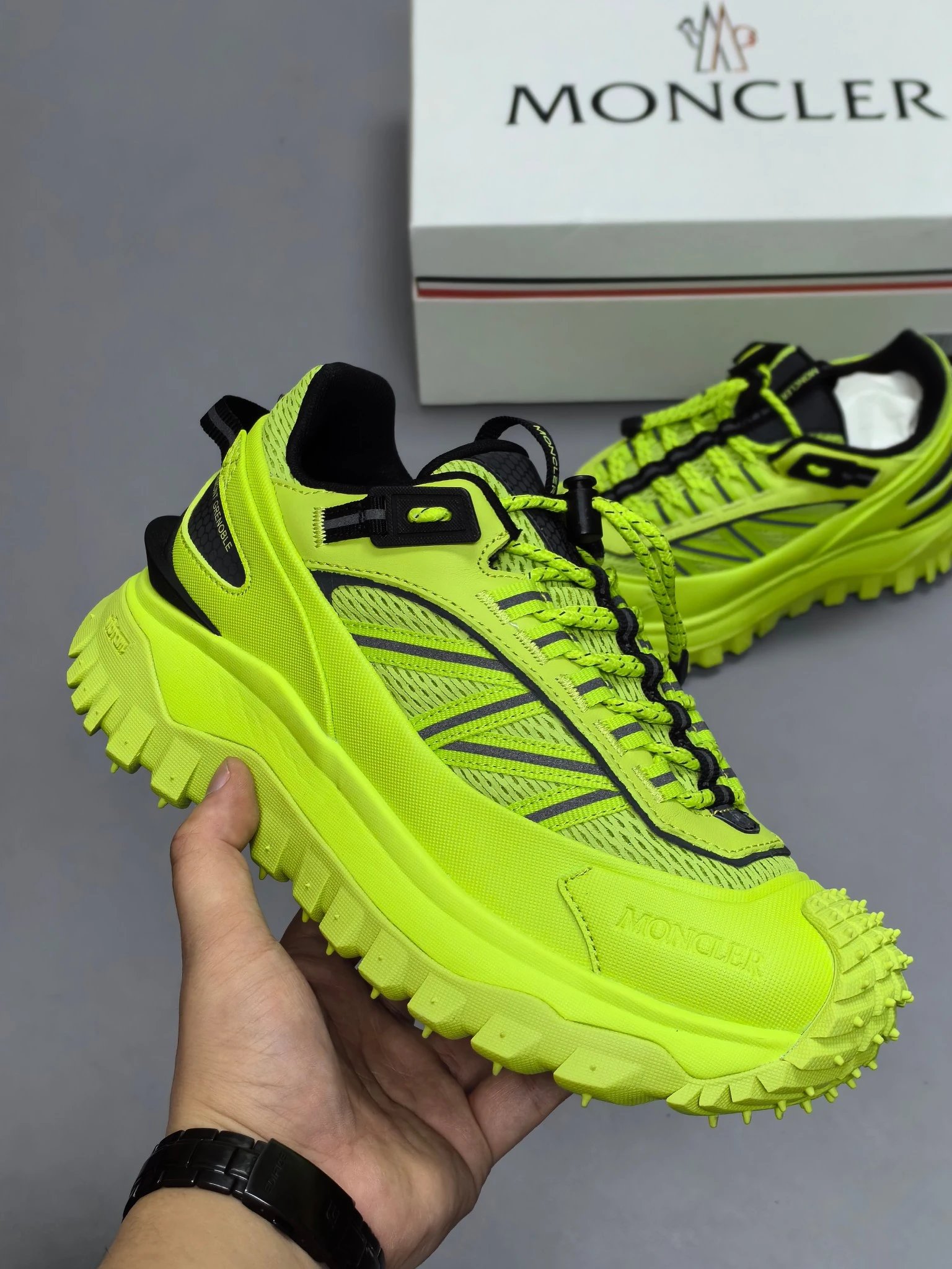 Moncler Trailgrip GTX Rubber Sneakers Yellow - Gallery Image 2 - Detailed View