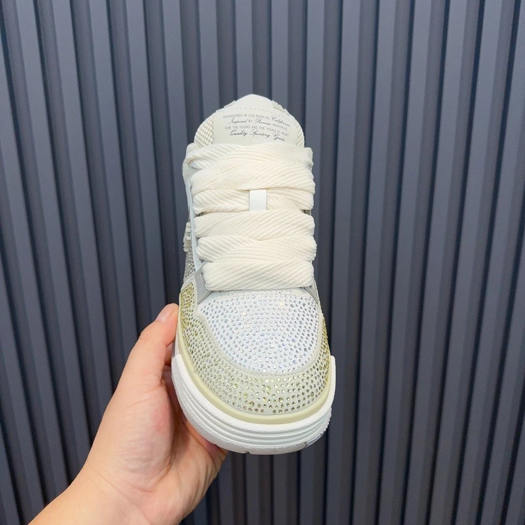 Luxury Low Top Mesh Leather Sneakers Ivory Beige - Gallery Image 4 - Detailed View