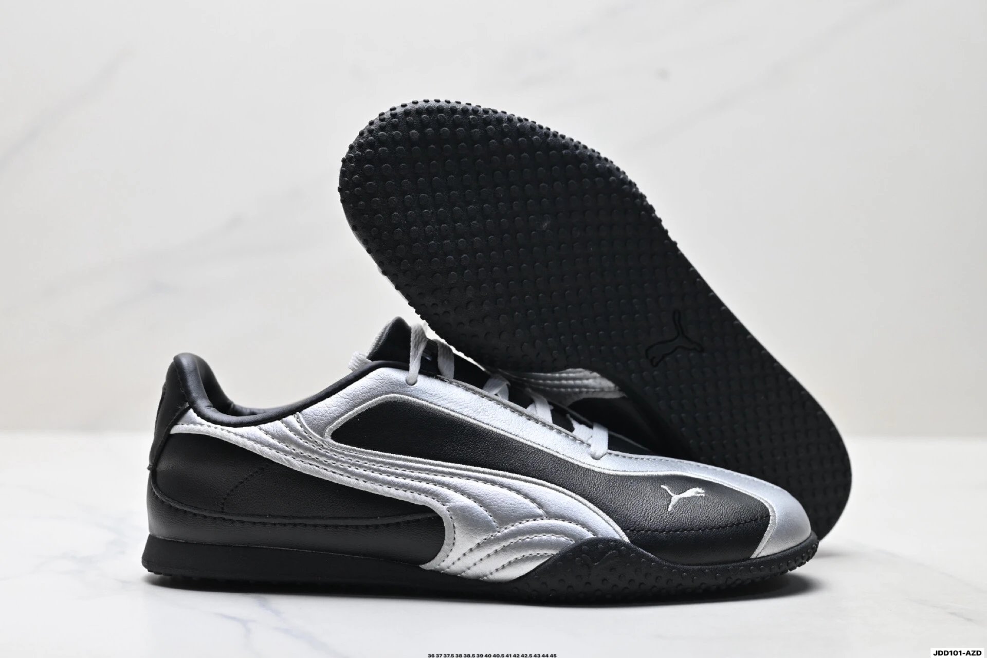 PUMA Bella V2 Leather Sneakers Black Silver - Gallery Image 5 - Detailed View