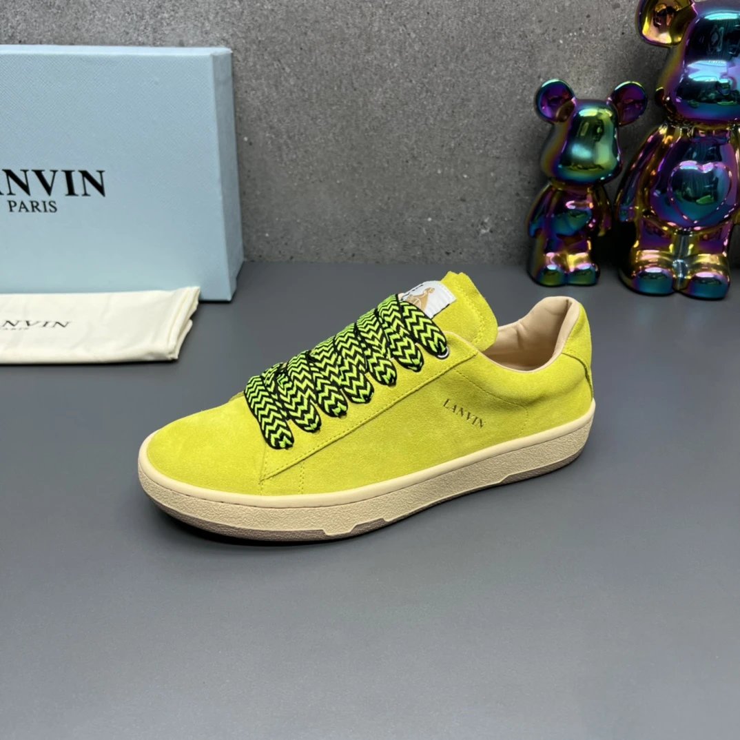 Lanvin Suede Sneakers Yellow - Gallery Image 6 - Detailed View