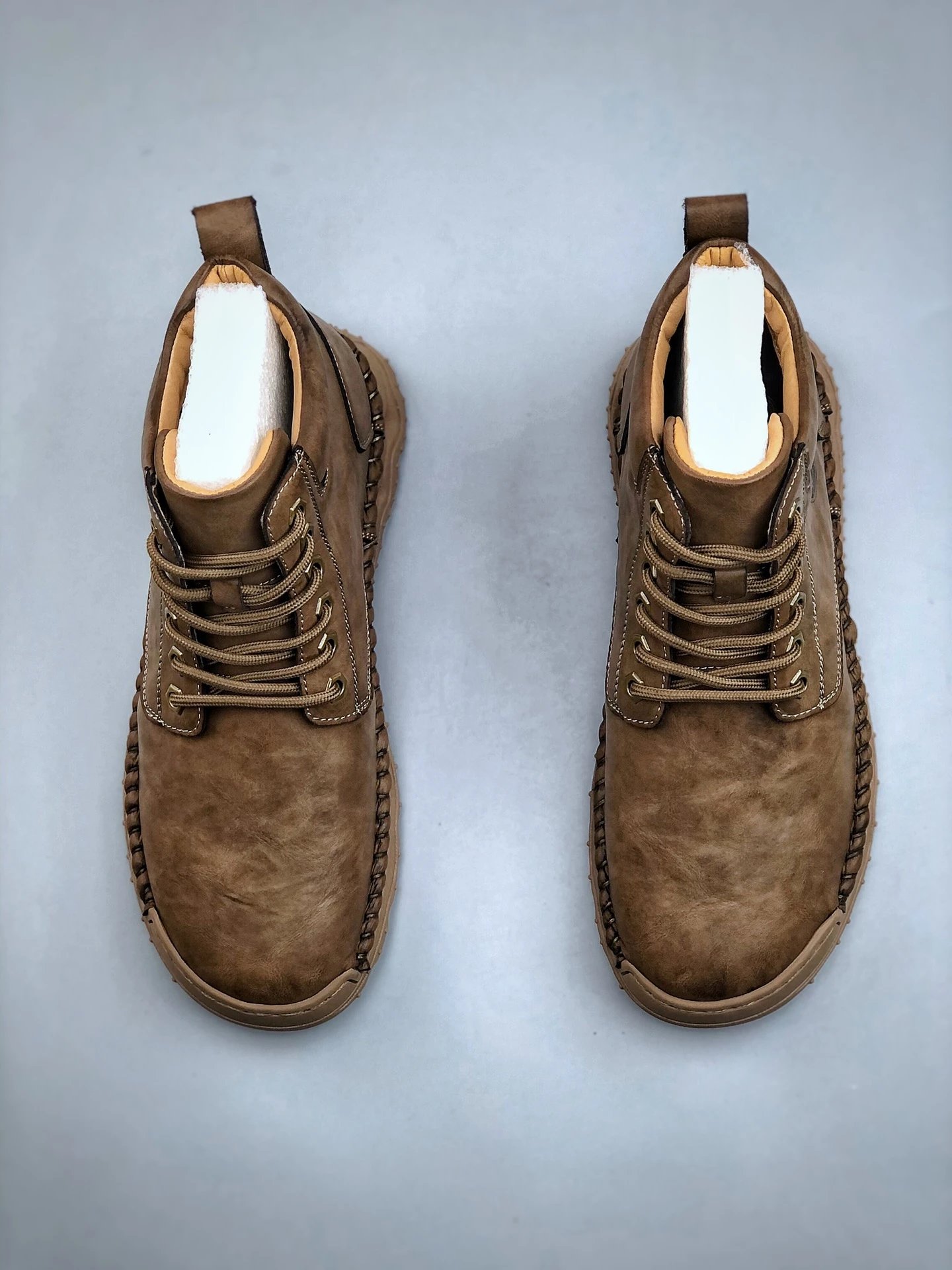 Premium Leather Waterproof Boots Ochre Brown - Gallery Image 5 - Detailed View