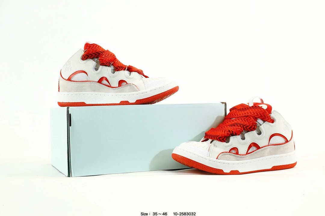 Lanvin Curb Leather Sneakers Multicolor - Gallery Image 5 - Detailed View