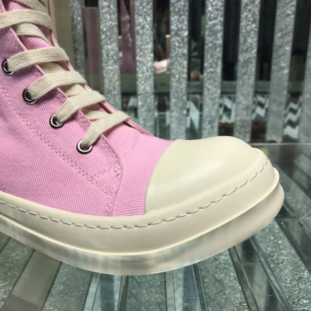 Rick Owens Casual High-top Sneakers Pink - Gallery Image 4 - Detailed View