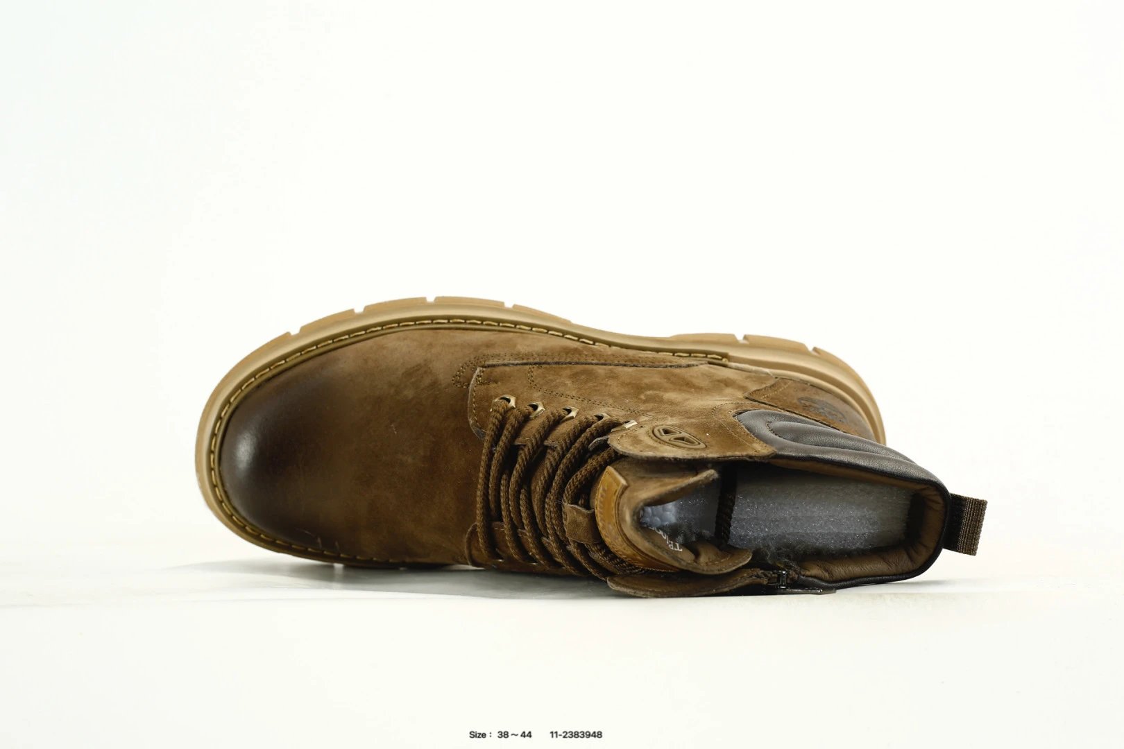 Premium Leather Outdoor Work Boots Walnut Brown - Gallery Image 4 - Detailed View