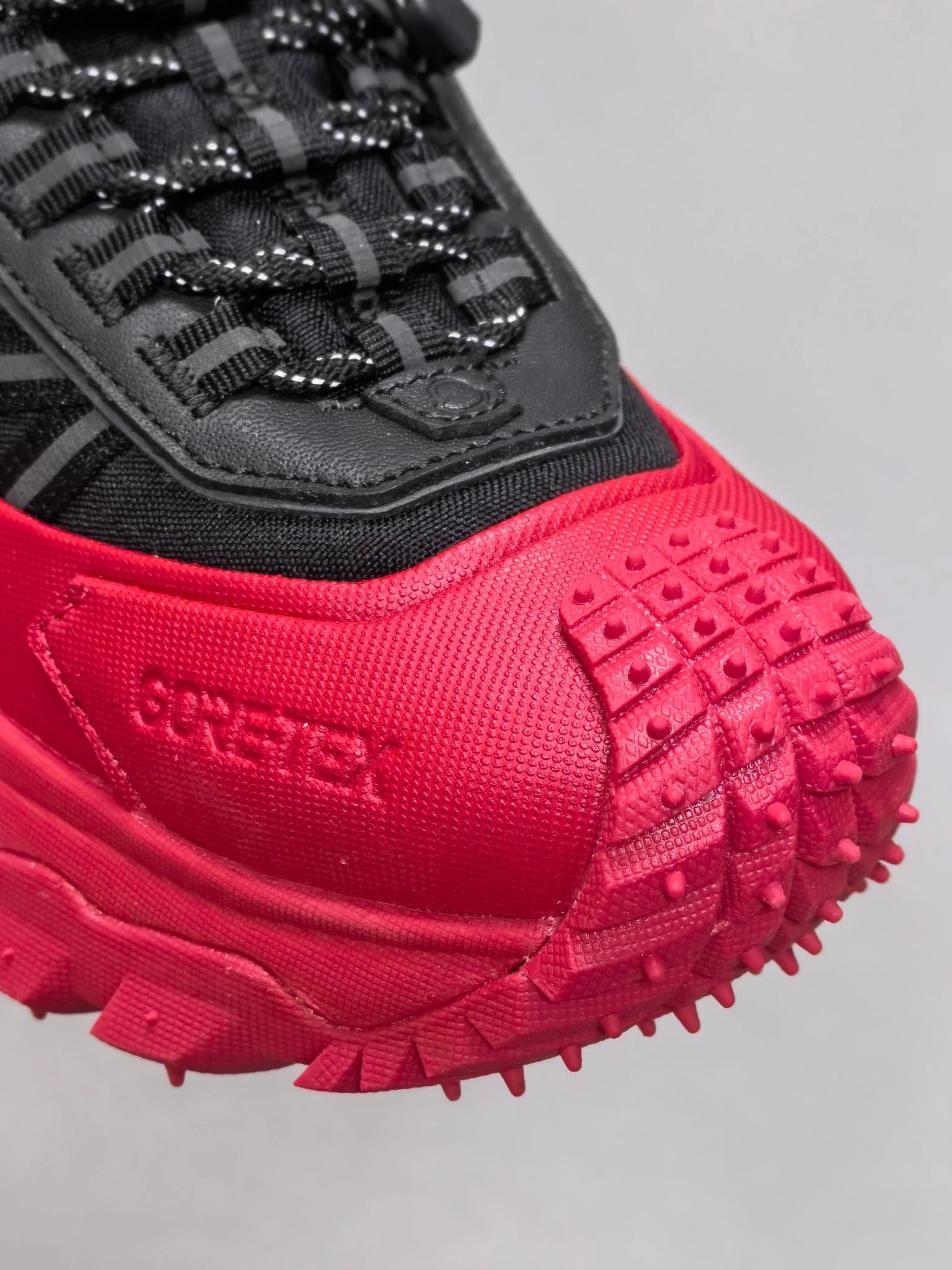 Moncler Trailgrip GTX Rubber Sneakers Black Red - Gallery Image 4 - Detailed View