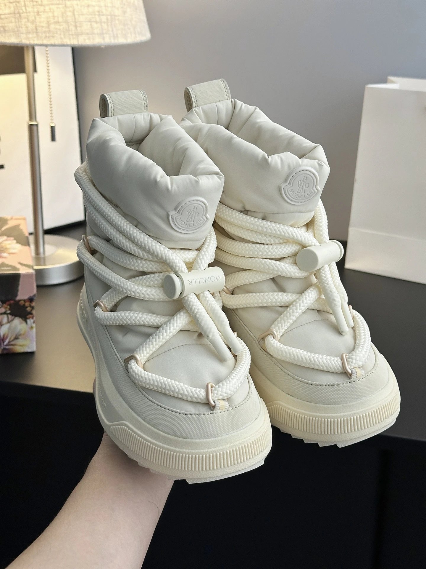 Moncler Mid Boots White - Gallery Image 8 - Detailed View