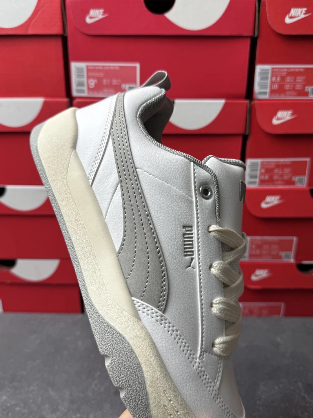 Puma Bread Sneakers White Grey - Gallery Image 3 - Detailed View