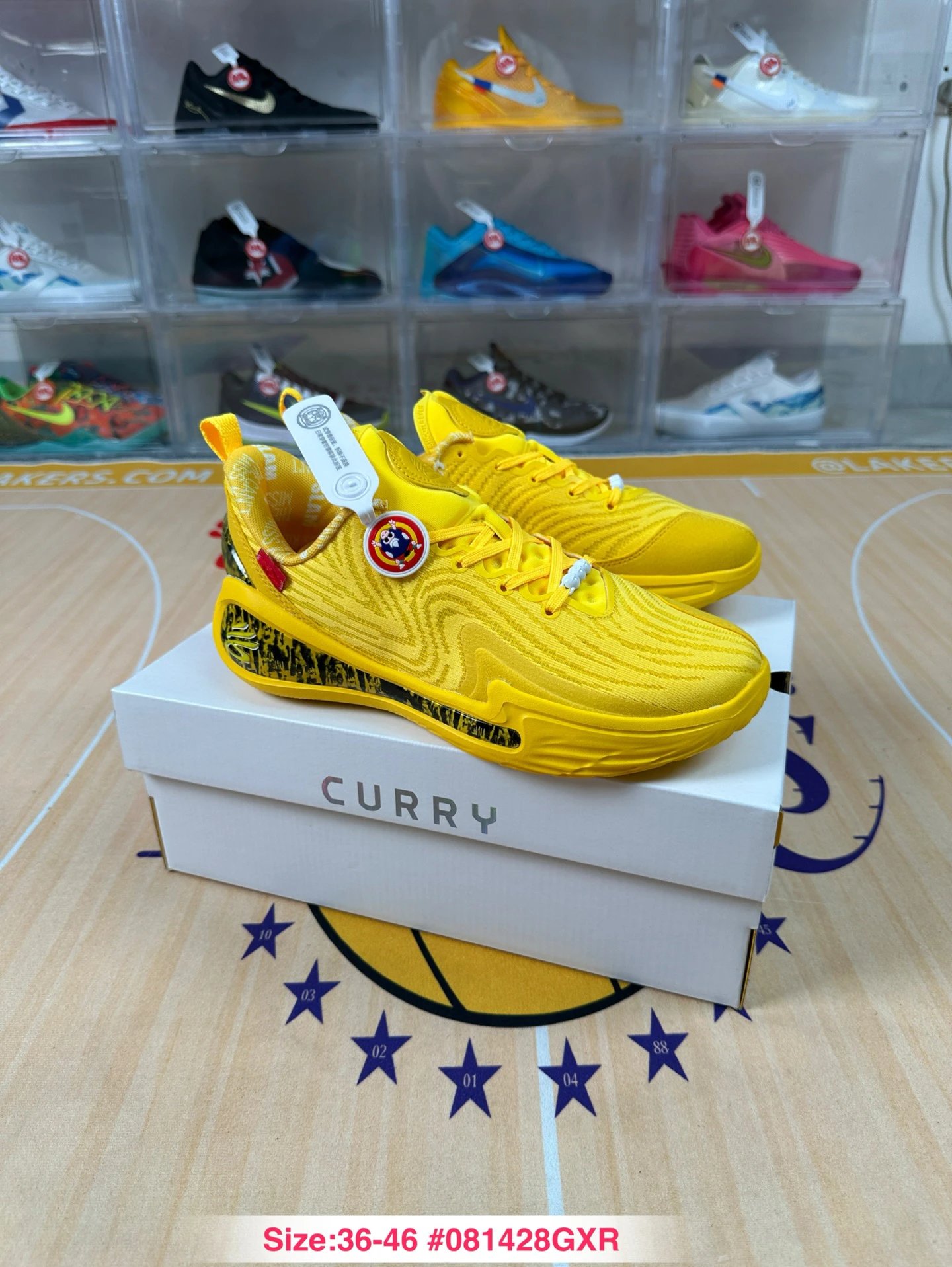 Curry 12 Mesh Basketball Sneakers Solar Yellow - Gallery Image 1 - Detailed View
